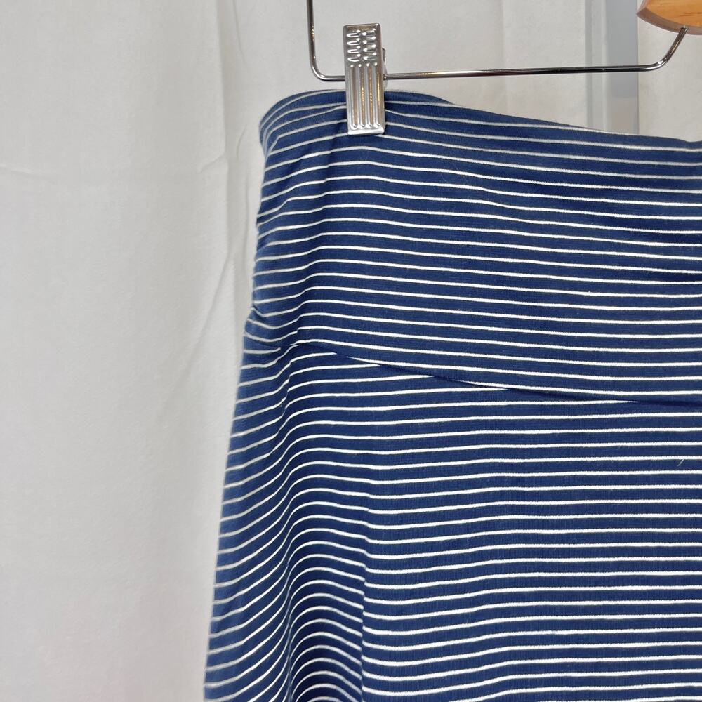 TOAD & CO Chaka Skirt Striped Pull On A-Line Above Knee Navy Blue White Size XL - Picture 4 of 9